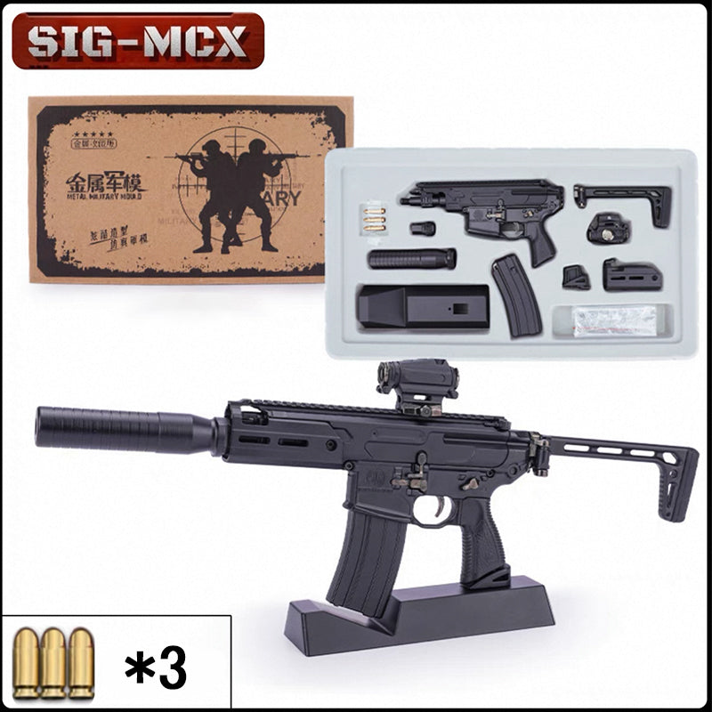 SIG-MCX 1:3 合金モデルガン コレクション向け金属製トイガン 排莢・分解・折りたたみ式ストック付き 発射不可