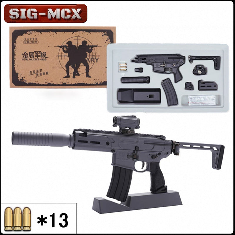 SIG-MCX 1:3 合金モデルガン コレクション向け金属製トイガン 排莢・分解・折りたたみ式ストック付き 発射不可