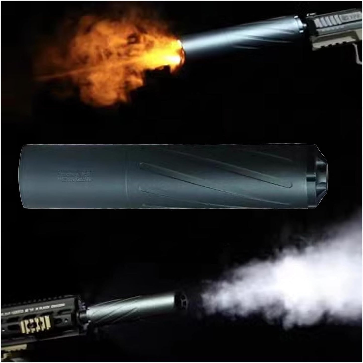 SMOKEY WOLF Smoke Silencer, Smoke Hider, Live Cartridge-Style Wind Toy Gun-Compatible Silencer Adapter, Proprietary Parts, Replica Flash Hider, 14mm Reverse Thread-Compatible