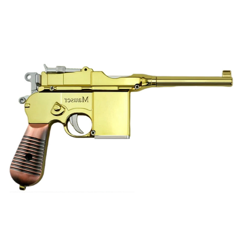 モーゼルピストル 1:2.05 合金製モデルガン 金属製排莢おもちゃ ハンドガン 模擬道具 発射不可