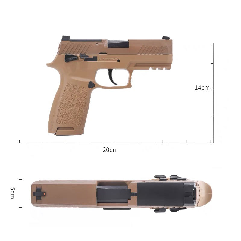 P320-M17 Blowback, shell ejection type, handgun-like toy gun, real cart, laser gun, laser model, laser irradiation, continuous firing, toy handgun, model gun, laser target training toy for children