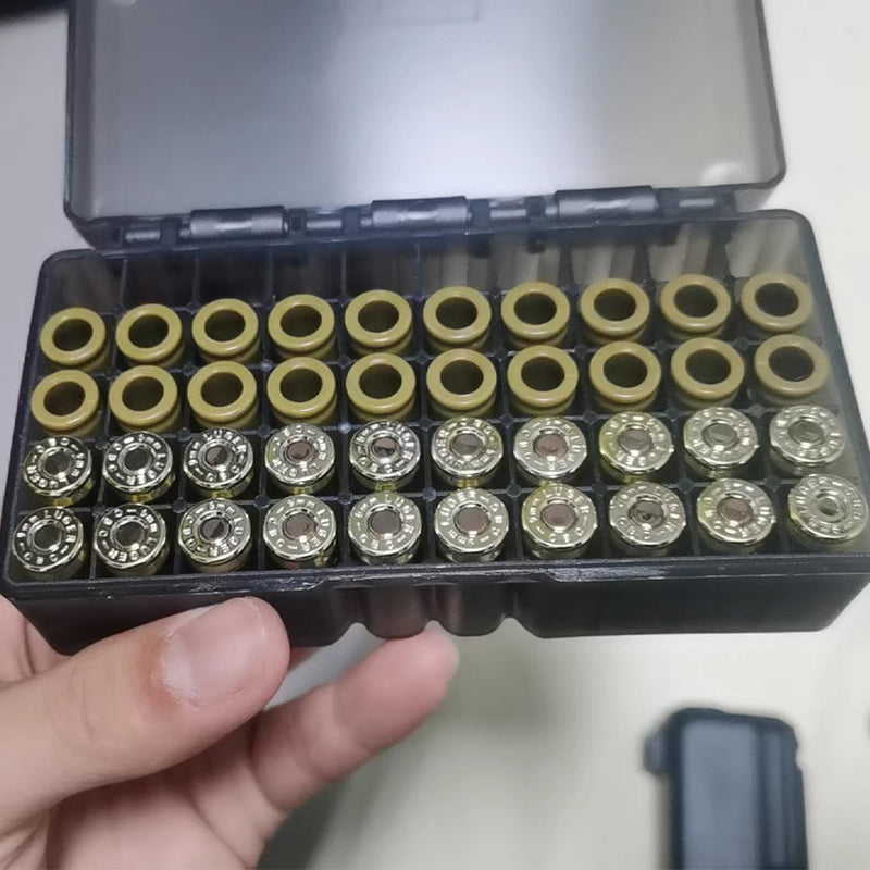 グレー弾丸モデル専用収納ケース 556mm/9mm両対応 耐衝撃設計 密閉型ストレージボックス 射撃練習・コレクション保存に最適