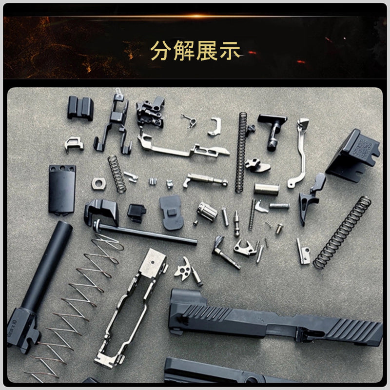 1:2.05スケール 合金製ミニチュアハンドガンモデル|手動排莢・分解可能・セーフティ機構搭載・精密ディスプレイモデル