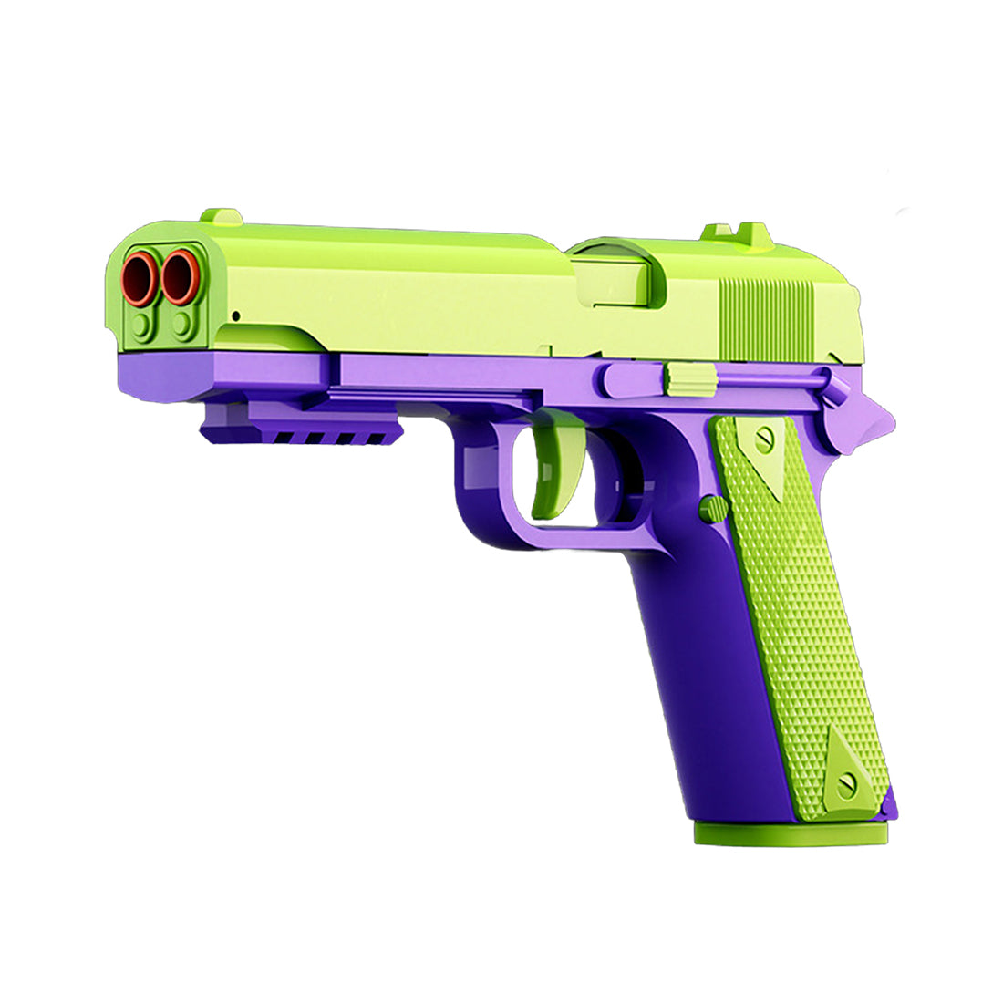 ハンドガン風おもちゃ銃 1911 スプリングカート式 フィンガーアクションブローバック 二連式 モデルガン 排莢式 カラード安全玩具 誕生日プレゼント 8歳以上向け