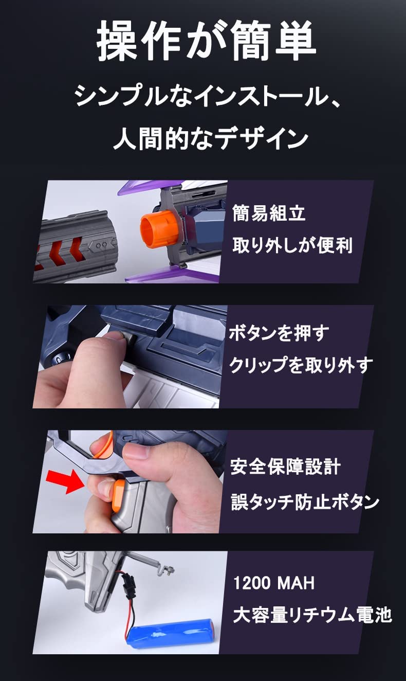 趣味DIY組立 電動ブラスター 子供のおもちゃ CS 軟式弾丸銃、アサルトライフル、電動連射フィード、発射可能、EVAフォームモデル