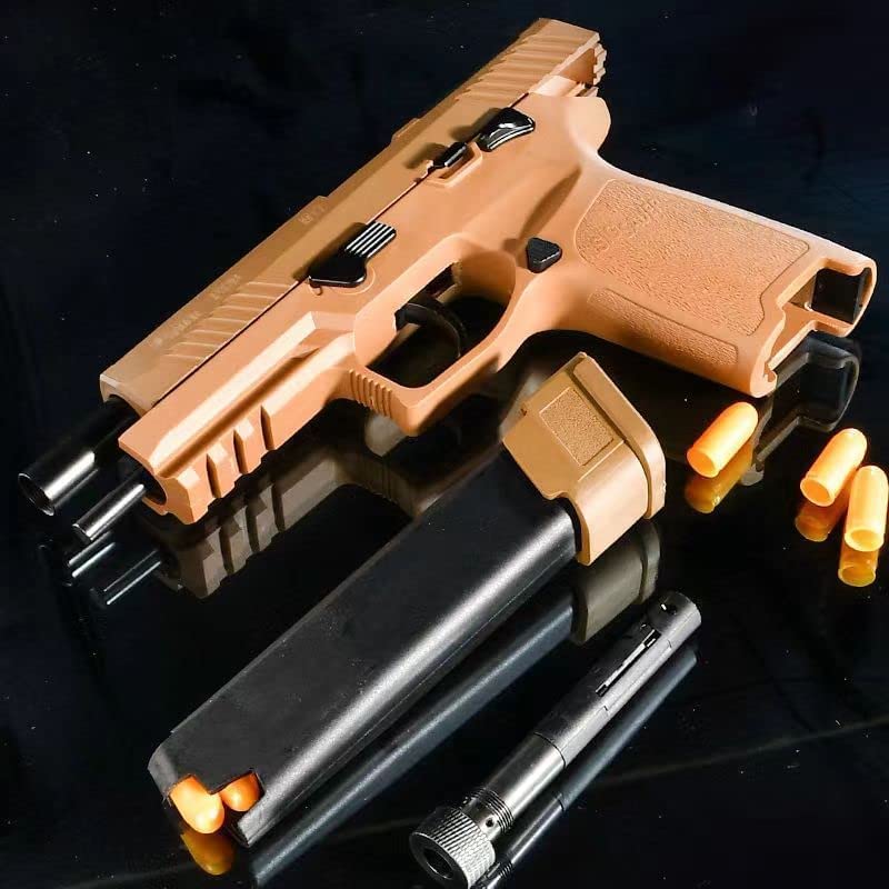 P320-M17 Blowback, shell ejection type, handgun-like toy gun, real cart, laser gun, laser model, laser irradiation, continuous firing, toy handgun, model gun, laser target training toy for children