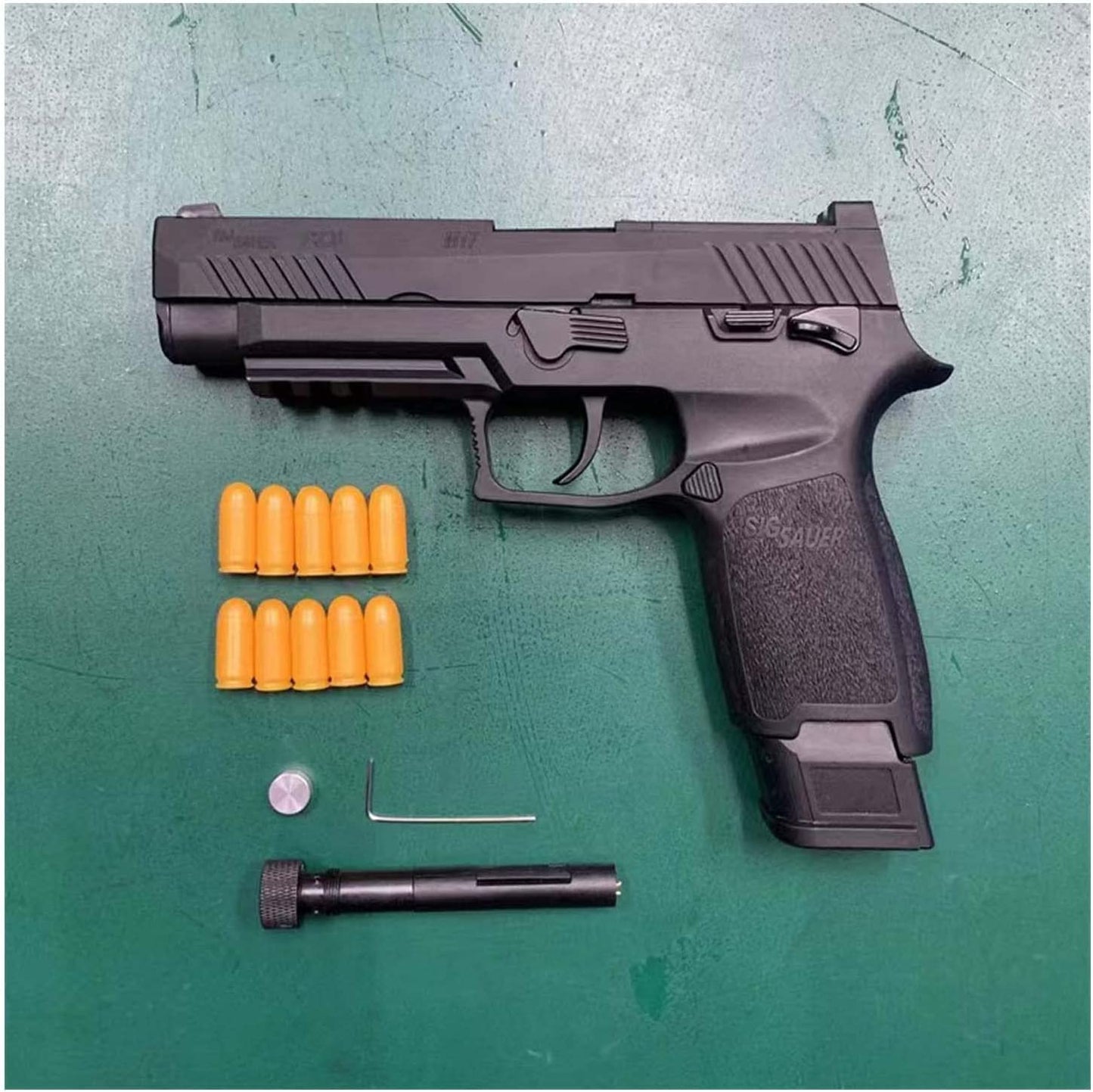 P320-M17 Blowback, shell ejection type, handgun-like toy gun, real cart, laser gun, laser model, laser irradiation, continuous firing, toy handgun, model gun, laser target training toy for children