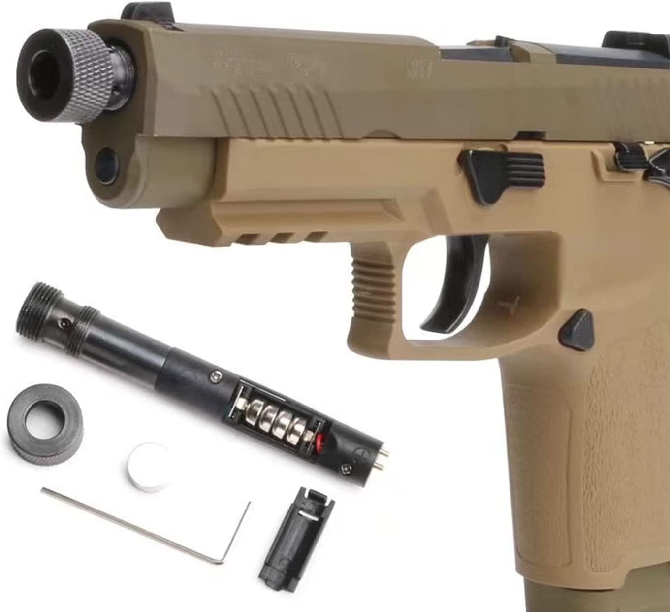 P320-M17 Blowback, shell ejection type, handgun-like toy gun, real cart, laser gun, laser model, laser irradiation, continuous firing, toy handgun, model gun, laser target training toy for children
