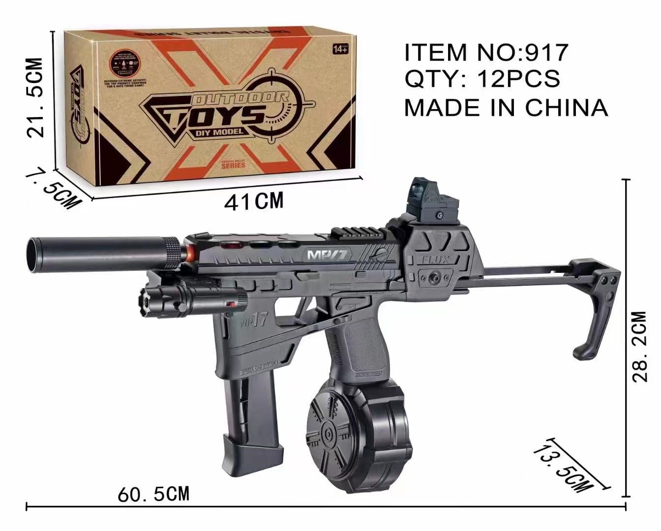 Flux Defense タイプ MP17 Gel Blaster ハンドガン風おもちゃ銃 クイックリバウンドバックレスト Wargame 安全で環境にやさしいSD弾丸