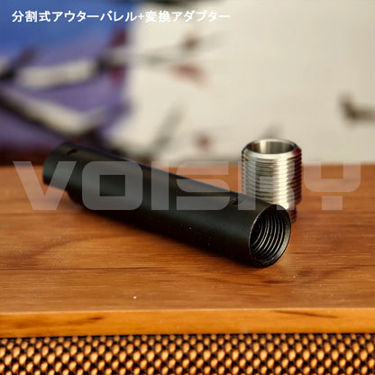 模立方製 G17/G19X/G19対応 アルミ合金製 アウターバレル サイレンサー／マズルブレーキ用変換アダプター マズルキャップ スチール製エジェクションポート