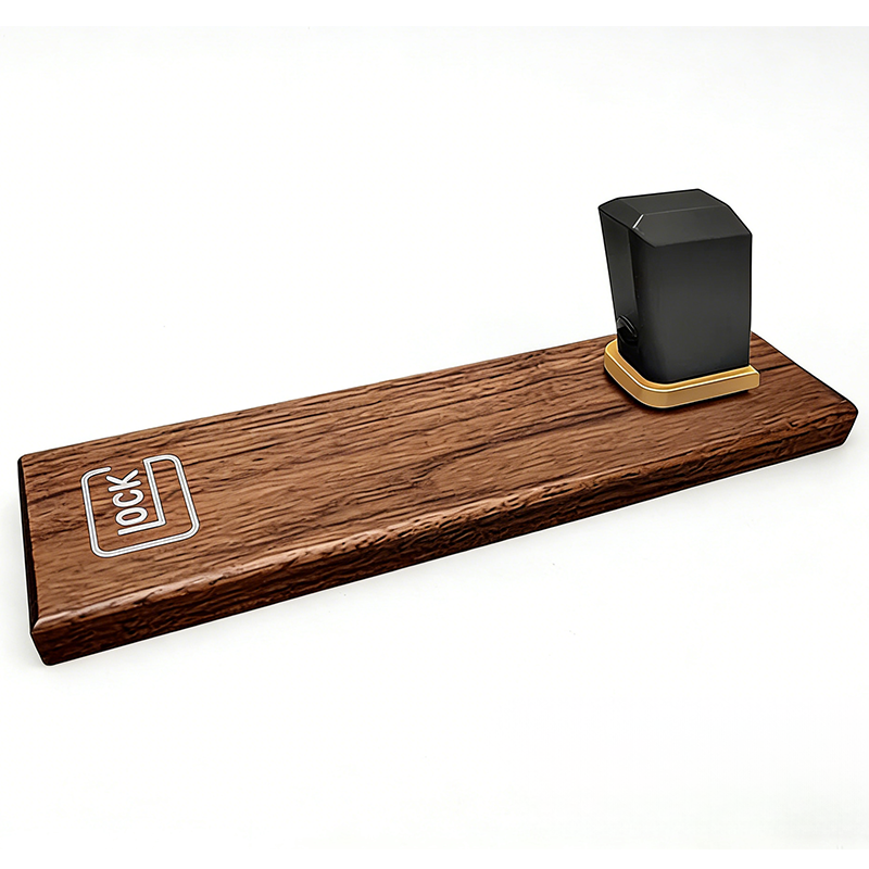 ガンスタンド ディスプレイスタンド 胡桃木/榉木 モデルガン エアガン 展示台 Glock互換 G17/G18/G19/G34/G45 TTI / SIG SAUER / Strike Industries コレクション用 卓上ディスプレイ