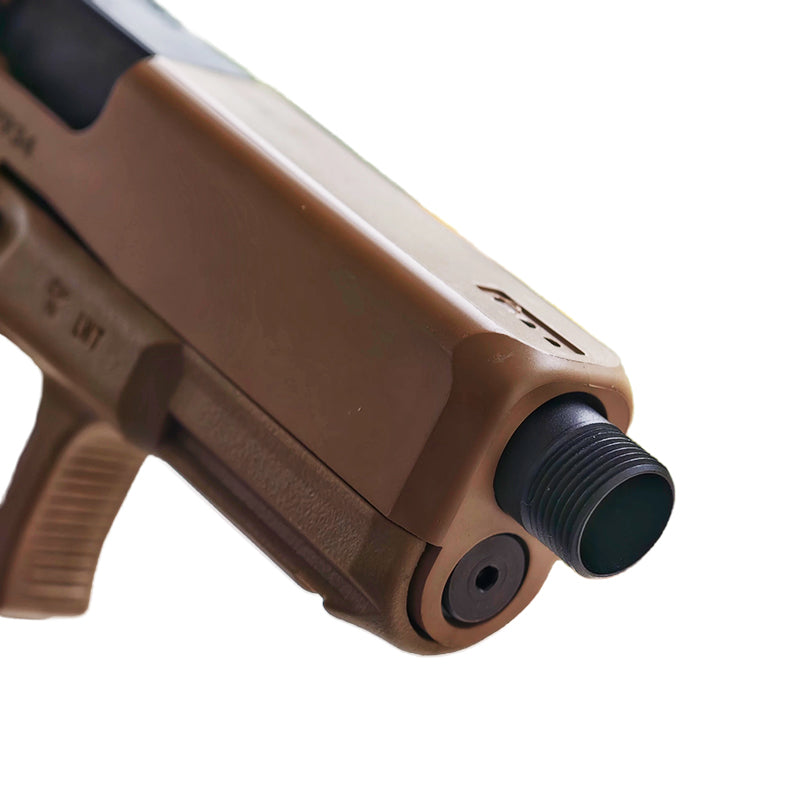 模立方製 G17/G19X/G19対応 アルミ合金製 アウターバレル サイレンサー／マズルブレーキ用変換アダプター マズルキャップ スチール製エジェクションポート