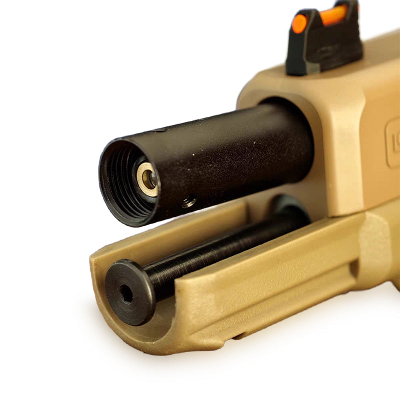 模立方製 G17/G19X/G19対応 アルミ合金製 アウターバレル サイレンサー／マズルブレーキ用変換アダプター マズルキャップ スチール製エジェクションポート