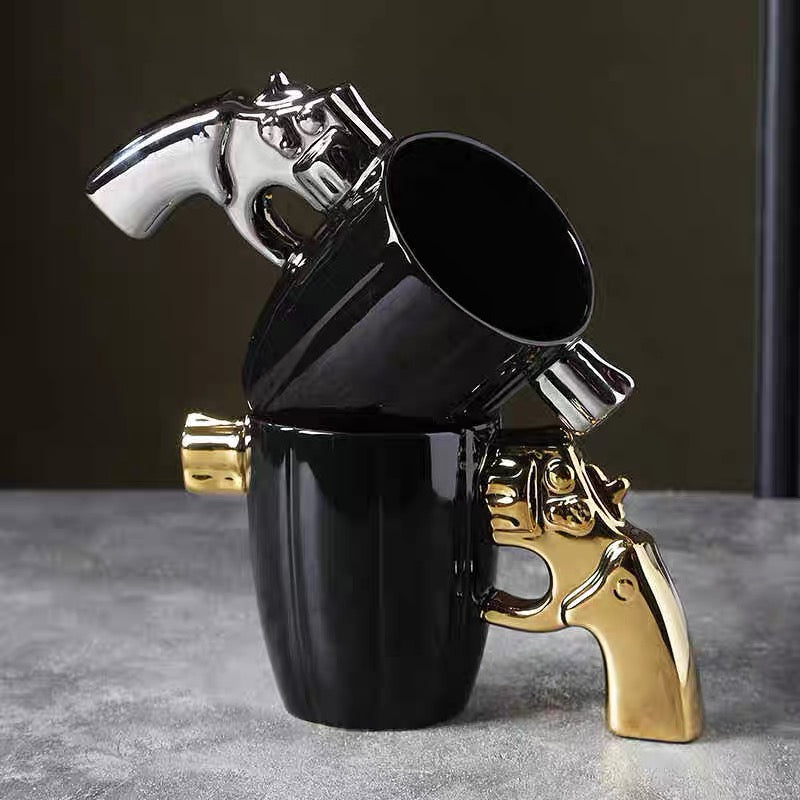 リボルバー型マグカップ｜ユニークで男前なコーヒーカップ プレゼントにも最適！