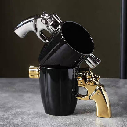 リボルバー型マグカップ｜ユニークで男前なコーヒーカップ プレゼントにも最適！