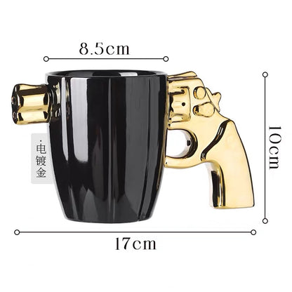 リボルバー型マグカップ｜ユニークで男前なコーヒーカップ プレゼントにも最適！