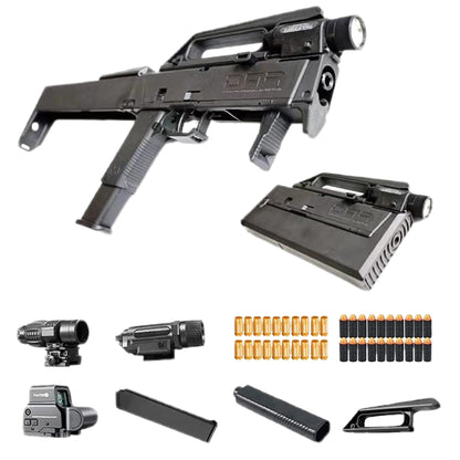 サブマシンガン FMG9 EVAソフト弾丸 変形する銃 ワンタッチ展開 サブマシンガン 短機関銃 ライフル おもちゃ銃 おもちゃ銃